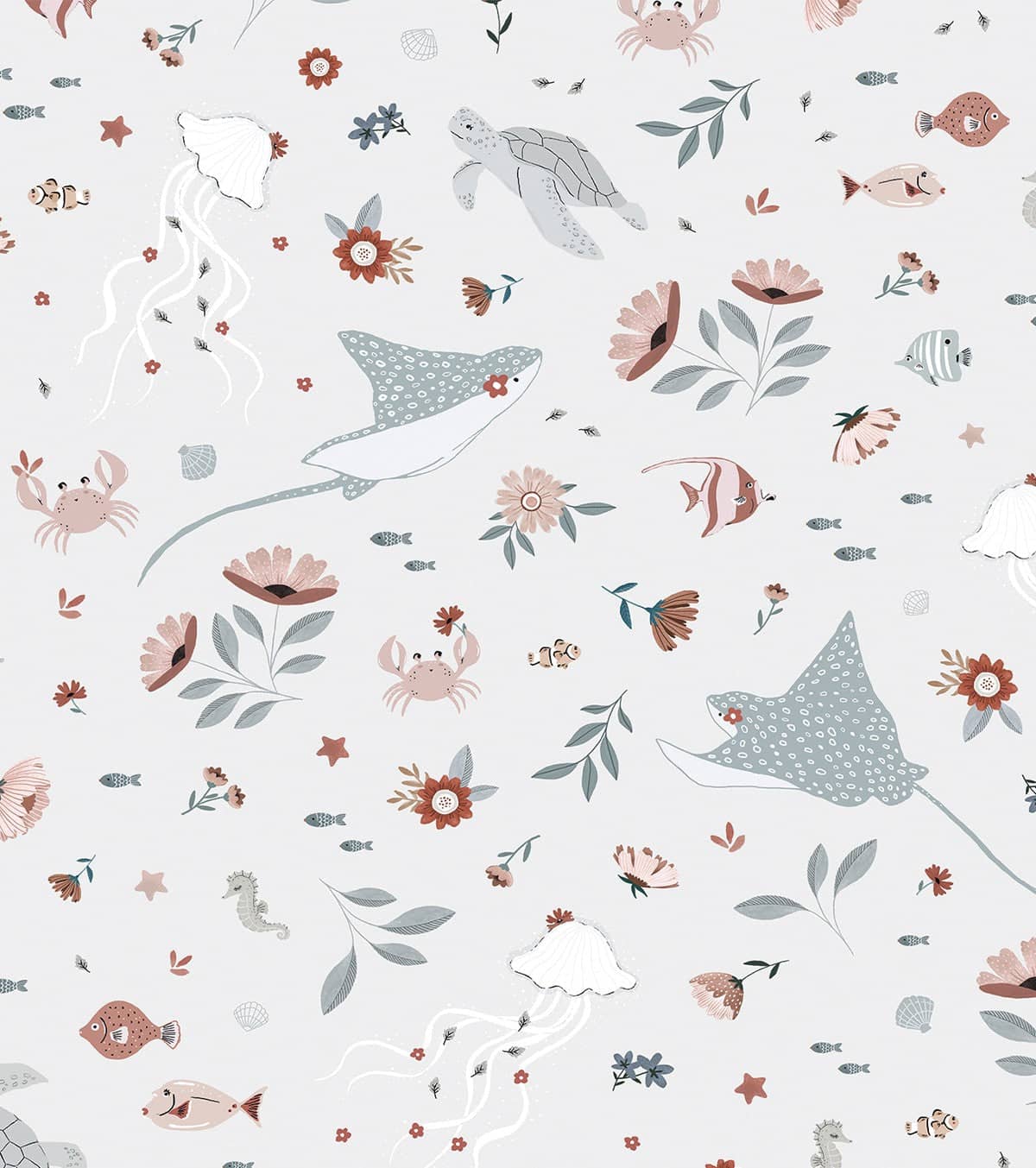OCEAN FIELD - Papier peint enfant - Motif animaux de l'océan