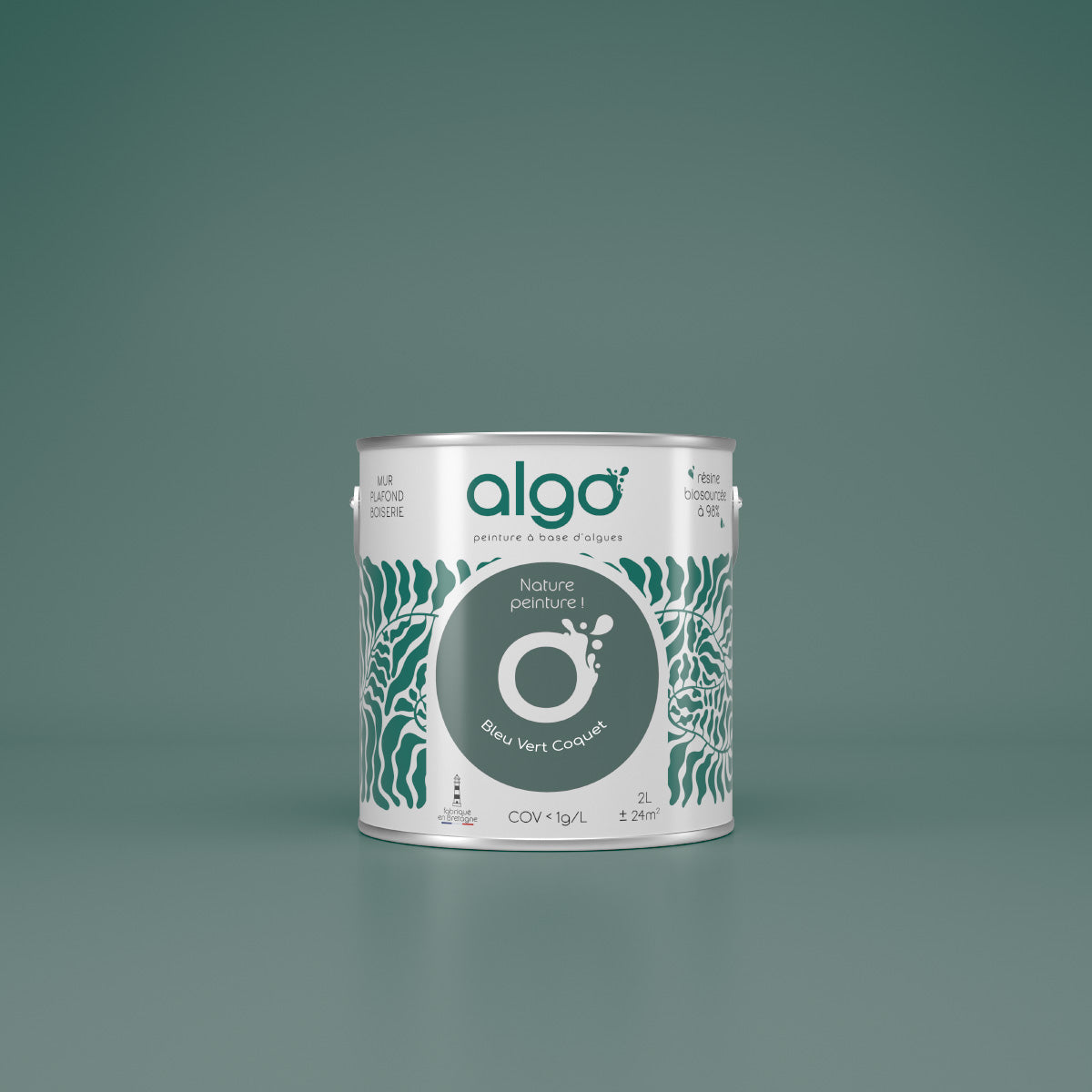 Papier-Peint Algo " Petit Mousse " - Bleu vert coquet