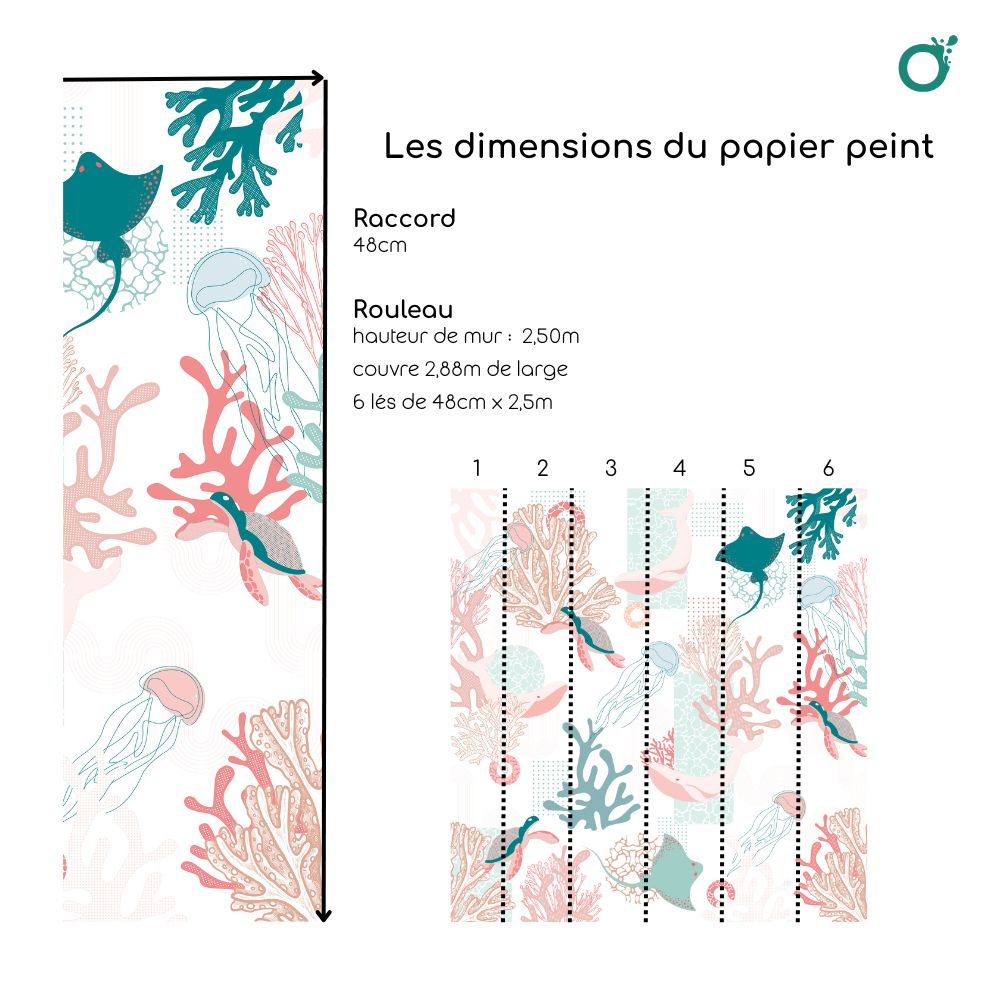 Papier-Peint Algo " Petit Mousse " - Rose Poudré