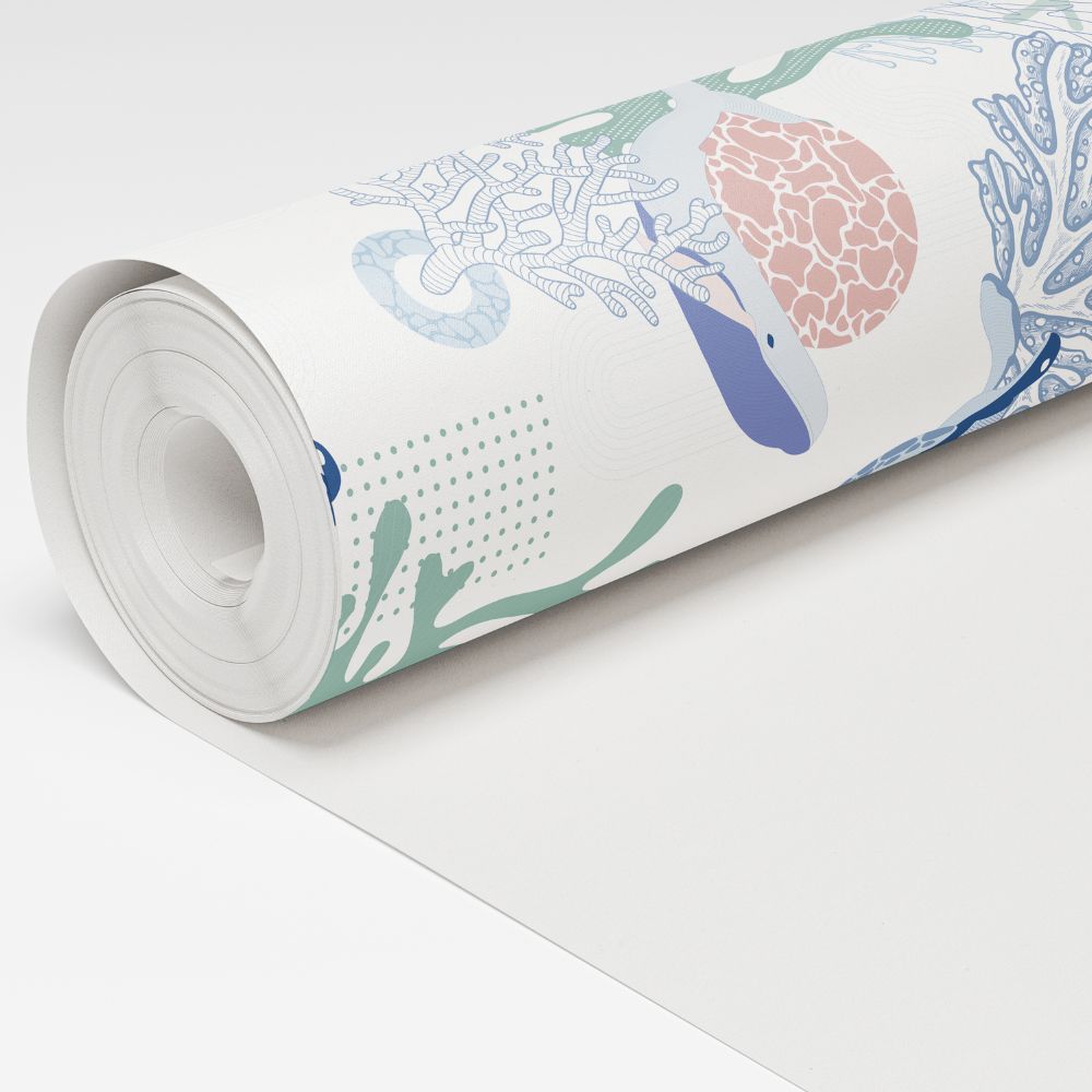 Algo "Petit Mousse" Wallpaper - Watercolor Sky Blue
