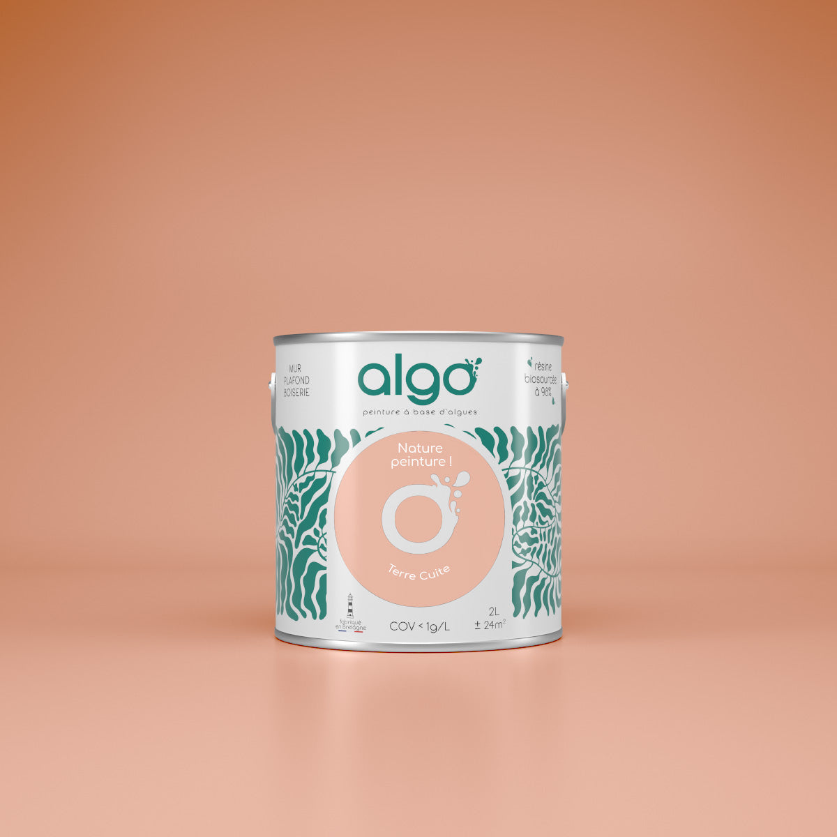 Papier-Peint Algo " Petit Mousse " - Bleu vert coquet